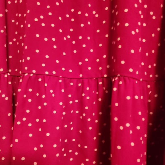 Maurices Dark Pink Polka Dot Blouse - Picture 2 of 6